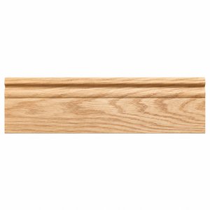 Moldura de MDF con chapa de roble rojo, superficie de madera natural sin acabar, 2440 x 109 x 15 mm, moldura de madera - Product Image 1