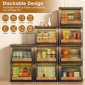Cassetto Contenitore Impilabile in Plastica da 16,5L con Coperchio e Apertura Bidirezionale, Organizer per Armadio, Cucina, Soggiorno, Camera da Letto - Product Image 4