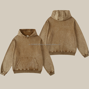 Sudaderas con Capucha Personalizadas de Alta Calidad, Teñidas con Tinte Ácido, Estilo Vintage, Color Gris Oscuro, Estampadas y Bordadas, para Hombre y Mujer, Suministro ODM - Product Image 1