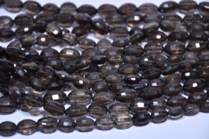 Cuentas facetadas de cuarzo ahumado con corte barril - Para la fabricación de joyas - Product Image 3