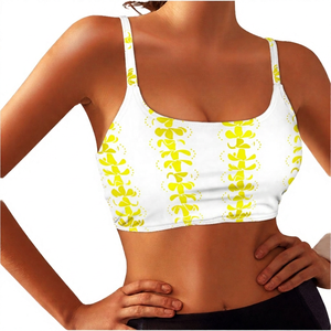 Soutien-gorge de sport blanc imprimé pour femme, à bretelles, maintien moyen, respirant - Product Image 3