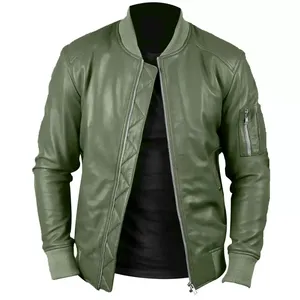 High Quality <b>Men's</b> Genuine Leather <b>Jacket</b> 2026 Canvas Fabric Winter with Front Logo Position <b>for</b> Custom Logo and Bulk Production - Product Image 2