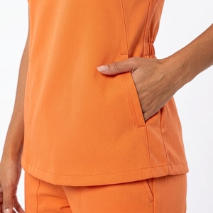 Conjunto de Uniforme Médico con Cuello en V Color Naranja, Uniforme de Hospital Unisex, Traje de Enfermera de Manga Corta, Personalizado OEM - Product Image 4