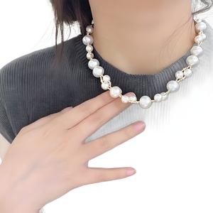 Collier en perles d'eau douce plaqué or 14 carats, ensemble tendance pour femmes, style chinois simple, frais et parfumé - Product Image 5