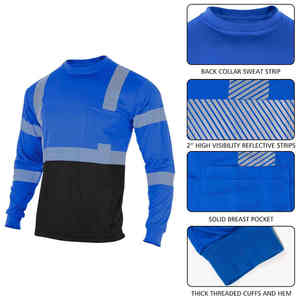 Camiseta de Trabajo de Alta Visibilidad para Construcción, Manga Corta, Invierno, Reflectante, con Cinta Reflectante, Ropa de Seguridad - Product Image 4