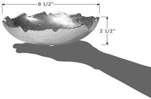 Silver Hammered <b>Decorative</b> <b>Bowl</b> Irregular Edge Metal Serving Tray Modern Centerpiece Dish <b>for</b> Fruits <b>Keys</b> Home Decor - Product Image 5