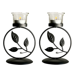 Ensemble de 4 porte-bougies en fer poli doré pour la décoration, l'éclairage intérieur, la décoration de chambre et la décoration festive - Product Image 3