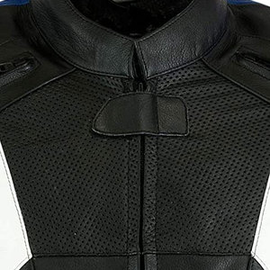 Professional <b>Men's</b> Faux Leather Vintage Motorcycle <b>Jacket</b>-Perforated Racing Armor Breathable Zipper Closure Full Sleeve Fitted - Product Image 6