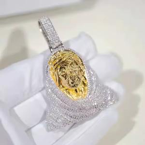 Pendentif Hip Hop Personnage Jésus-Christ Sertie de Diamants Moissanite en Argent 925 Personnalisable pour Homme – Breloques et Pendentifs Tendance - Product Image 4