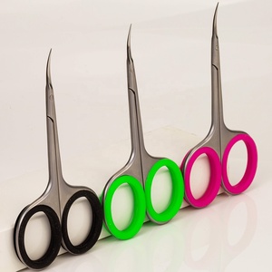 New Arrive Super Quality Green Black Rose Pink Sharp Stainless Steel Russian Curved Cuticle Scissors <b>Professional</b> for Manicure - Product Image 2
