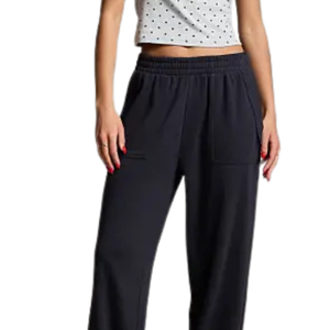 Pantalones anchos personalizados para mujer con cintura elástica y cordón, ajuste relajado, bolsillos laterales, largo completo, dobladillo abierto, venta al por mayor, OEM, ODM, moda - Product Image 4