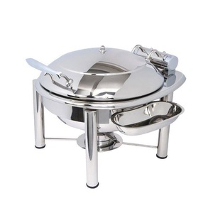 Plat de service de luxe en acier inoxydable avec couvercle articulé ou à ouverture normale, chauffe-plat professionnel pour buffet - Product Image 5