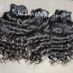 Extensiones de Cabello Humano Remy 100% Virgen Indio de Templo, Textura Rizada, Doble Trama a Máquina, Ondas Profundas, para Trenzas, Sin Procesar, a Granel - Product Image 3