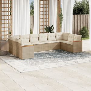 Set Divano da Giardino Beige con Struttura in Rattan PE, Cuscini in Schiuma ad Alta Densità, Impermeabile, Design Contemporaneo - Product Image 3