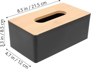 Boîte à mouchoirs carrée moderne en ABS avec couvercle, distributeur de serviettes autoportant, support de mouchoirs de bureau pour la maison, le bureau et la salle de bain - Product Image 2