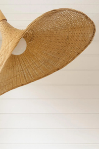 Handwoven Bamboo Pendant <b>Light</b> Wave Hat Shade 40cm Adjustable <b>Drop</b> E27 E26 <b>Ceiling</b> Lamp Natural Rattan Supplier - Product Image 4