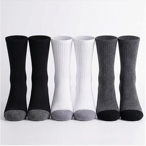 Crew <b>Socks</b> Solid Color Cotton Breathable Men Women Daily Wear Spring Season Adult Regular Fit Knitted <b>Socks</b> - Product Image 1
