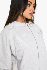 Sweat à capuche zippé intégral confortable et élégant de haute qualité pour femmes, tissu tricoté, personnalisable sur le devant, vêtement décontracté d'hiver - Product Image 6