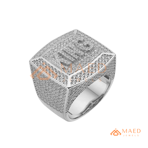 <b>Mens</b> <b>Silver</b> Tone Moissanite Diamond Square <b>Ring</b> Hip Hop Statement Jewelry Fashion <b>Ring</b> for <b>Men</b> Modern - Product Image 6