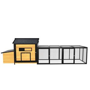 Poulailler extérieur en bois de 118 pouces avec nichoir, plateau extractible étanche, portes et toit en asphalte pour poules à l'extérieur - Product Image 2