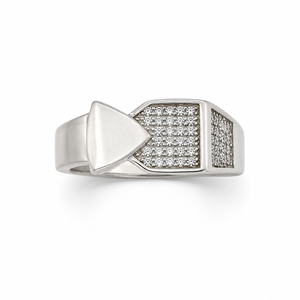 925 Sterling <b>Silver</b> Diamond <b>Mens</b> <b>Ring</b> Matte Finish Geometric Square Design Wedding Party Daily Wear Gift Jewelry Band - Product Image 2