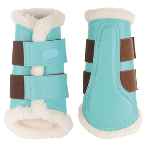 Protège-jambes complets pour chevaux en nylon respirant, maille confortable, néoprène et cuir PU de qualité supérieure, personnalisables - Product Image 2