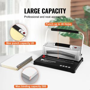 Macchina Rilegatrice Elettrica Portatile a 46 Fori, Rilegatrice a Spirale da 500 Fogli, 100 Pezzi di Spirali a 5/1 Pollici - Product Image 2