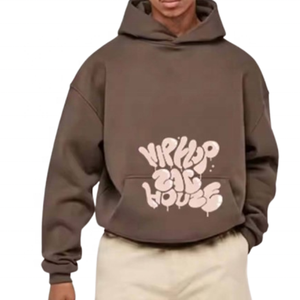 Sweat-shirt à capuche pour homme avec impression en relief, tendance, style streetwear oversize, design personnalisé pour les commandes en gros - Product Image 4