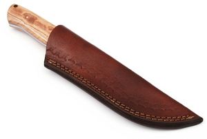 Couteau de chasse artisanal à lame fixe avec manche en bois et lame en acier inoxydable, fournisseur en gros OEM ODM - Product Image 4