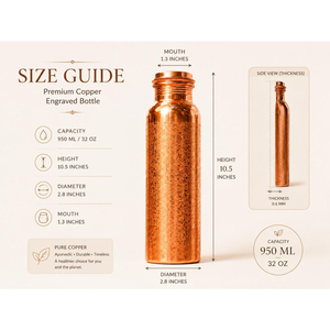 High Demand Customizable <b>Copper</b> Water Bottle with Cap Direct Drinking Hammered Travel Special Occasions Perfect Gift by tradebit - Product Image 6