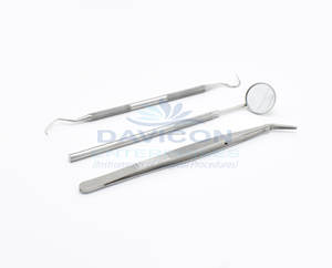 Ensemble de 3 outils dentaires comprenant une poignée miroir en acier inoxydable Nettoyage manuel des dents Instrument-la base Instruments chirurgicaux - Product Image 6