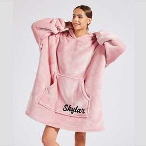 Personalized Name Flannel <b>Blanket</b> <b>Hoodie</b>-Custom Custom Wearable <b>Blanket</b> Sweatshirt - Product Image 4