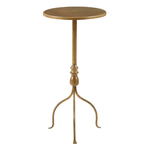 Antique Brass <b>Side</b> <b>Table</b> with Antique Finish <b>Round</b> Top Living Room Furniture Decorative Metal Frame <b>Tables</b> - Product Image 3