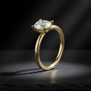 1 CT Brilliant Cut Lab Grown <b>Diamond</b> <b>Ring</b> 18K Gold | Luxury Engagement Wedding <b>Ring</b> | Trendy IGI Certified VS1 Bridal Jewelry - Product Image 2