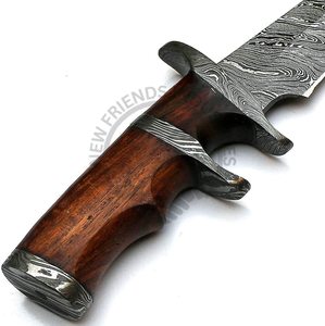 Nuevo Cuchillo de Caza de Hoja Fija Hecho a Mano Personalizado de 12 Pulgadas, Cuchillo Bowie de Acero de Damasco con Mango de Madera de Palisandro, Cuchillo de Supervivencia para Camping - Product Image 3
