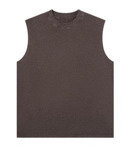 Débardeur de sport sans manches en coton 100 % uni tricoté pour homme, haute qualité, vente en gros - Product Image 4