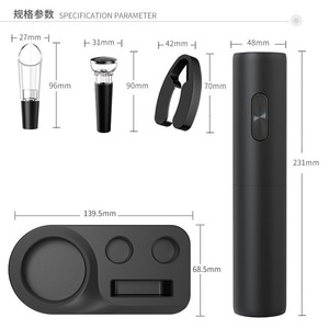 Ensemble ouvre-bouteille électrique sans fil à piles avec tire-bouchon automatique, bouchon et support, coffret cadeau - Product Image 4