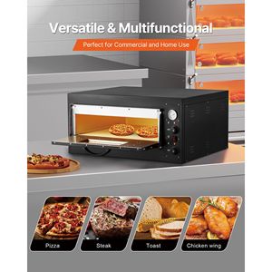 Forno Elettrico Commerciale da Banco per Pizza da 24 Pollici, Temperatura Massima 842°F, 4200W, con Termometro per Tostare e Cuocere - Product Image 6