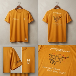 เสื้อพิมพ์ลายเปียโนแบบซับลิเมชั่น ระบายเหงื่อได้ดี เสื้อพิมพ์ลายเปียโนแบบยูนิเซ็กซ์ ขายส่ง เสื้อยืดสำหรับงานเทศกาลดนตรี รับผลิตเสื้อยืด - Product Image 4