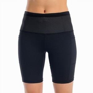 Womens Sports <b>Tights</b> High Waist Fitness Compression Shorts Quick Dry Polyester Spandex Custom logo Marathon Running Tight Shorts - Product Image 1