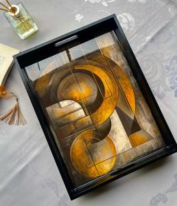 Plateau en bois imprimé UV, durable, avec impression à l'encre, pour usage commercial intensif, idéal pour la vente en gros et comme plateau de service - Product Image 1