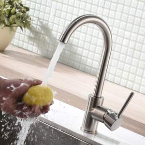 ก๊อกน้ำห้องครัวสแตนเลสแบบก้านเดียวสำหรับใช้งานเชิงพาณิชย์ ก๊อกน้ำอ่างล้างจานแบบรูเดียวทันสมัย - Product Image 2