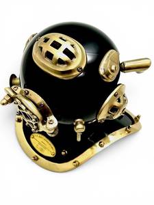 Casco de Buceo Modelo Mark V CBDH, Vintage, Bañado en Oro y Cobre, Redondo, con Corte Troquelado, Antiguo, Náutico, Coleccionable - Product Image 5