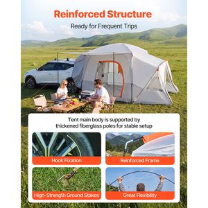 Tenda da Campeggio per SUV 5-9 Persone 13x10 FT, Tenda per Portellone Posteriore 3 Stagioni con Finestre Ventilate e Doppio Strato Impermeabile PU2000mm - Product Image 3