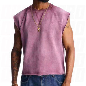 Custom Men’s Acid Wash Sleeveless T-Shirt <b>Vintage</b> Distressed <b>Tank</b> <b>Top</b> Oversized Muscle Tee Urban Streetwear Shirt Cotton Shirts - Product Image 1