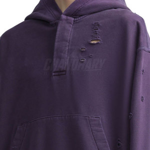 Sweat-shirts décontractés effet usé en mélange de coton de haute qualité, coupe décontractée, look tendance, tenue quotidienne - Product Image 6