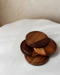Handmade Wooden Coasters-Durable Classic Style <b>Drink</b> Coasters for Kitchen Use - Product Image 4