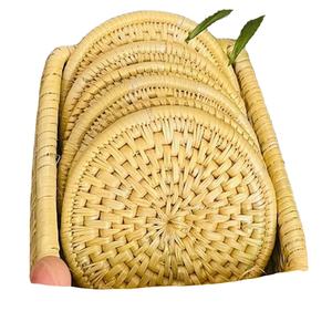 Tapis à vaisselle écologique en écorce de maïs tressée pour table à manger ronde en paille tissée à la main coussin isolant - Product Image 1