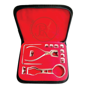 High Quality CE Certified Stainless Steel Manual Dental Rubber Dam <b>Kit</b> 12 Pieces Silver Color <b>Model</b> RT-K-0707 by Roboz Tech - Product Image 1