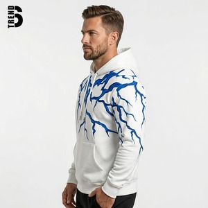 Sweat-shirt à capuche blanc pour homme, coupe classique, tricoté, décontracté, 100 % coton, écologique, respirant, pour l'hiver, service OEM - Product Image 3